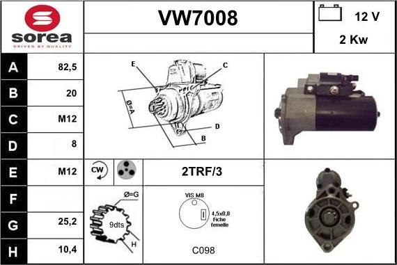 Sera VW7008 - Starter www.autospares.lv