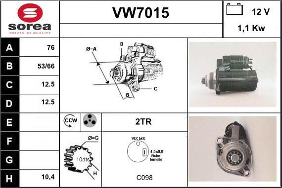 Sera VW7015 - Стартер www.autospares.lv