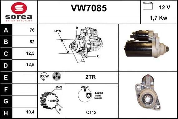 Sera VW7084 - Starteris www.autospares.lv