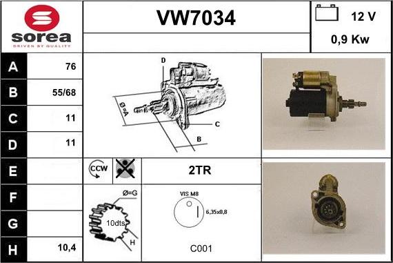 Sera VW7034 - Starter www.autospares.lv