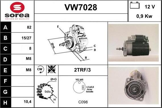 Sera VW7028 - Starteris autospares.lv