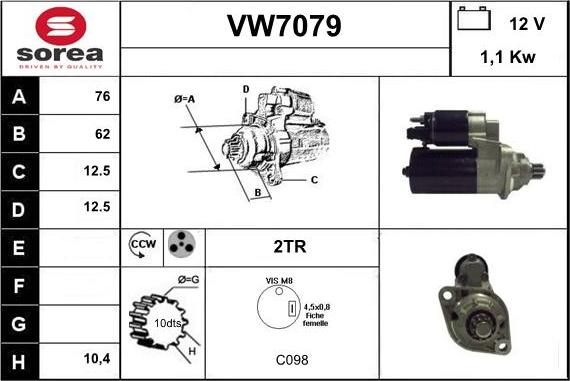 Sera VW7079 - Стартер www.autospares.lv