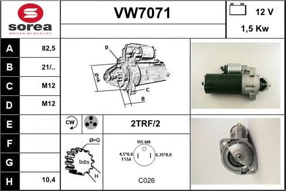 Sera VW7071 - Starter www.autospares.lv