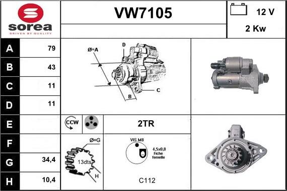 Sera VW7105 - Starter www.autospares.lv