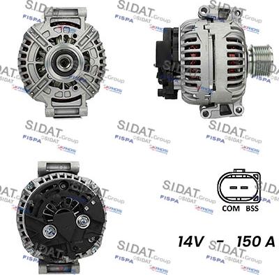 Sidat A12BH0945AS - Ģenerators www.autospares.lv