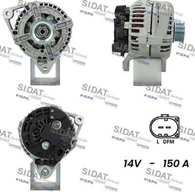 Sidat A12BH0906A2 - Генератор www.autospares.lv