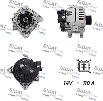 Sidat A12BH0484A2 - Генератор www.autospares.lv