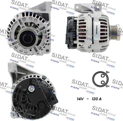 Sidat A12BH0439A2 - Генератор www.autospares.lv