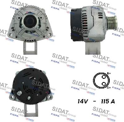 Sidat A12BH0431A2 - Генератор www.autospares.lv