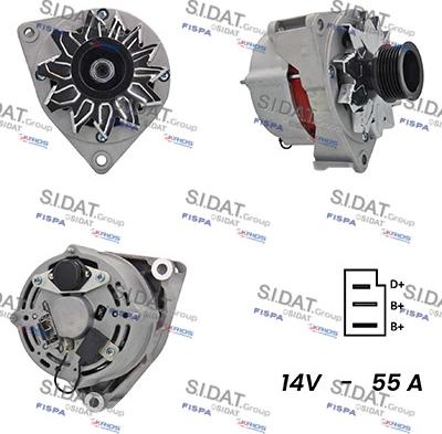 Sidat A12BH0548A2 - Генератор www.autospares.lv