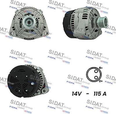 Sidat A12BH0551A2 - Генератор www.autospares.lv