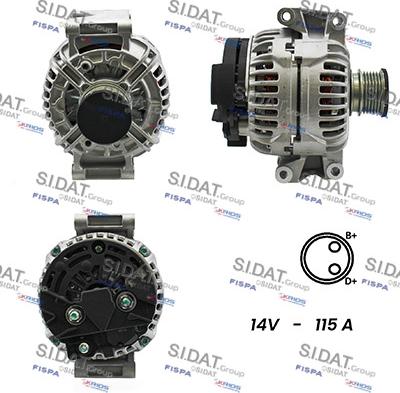 Sidat A12BH0140A2 - Генератор www.autospares.lv