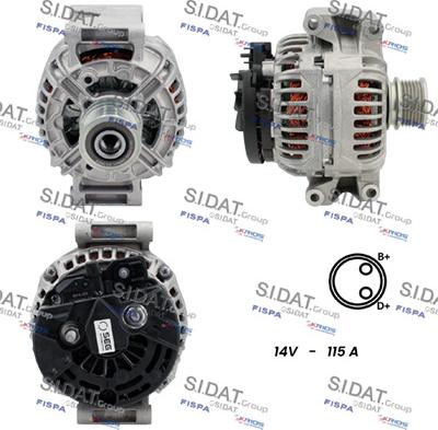 Sidat A12BH0140 - Генератор www.autospares.lv