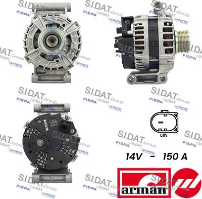 Sidat A12BH0106AS - Alternator www.autospares.lv