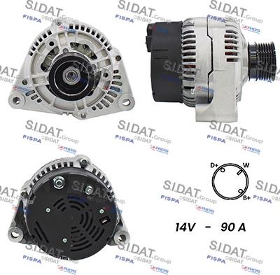 Sidat A12BH0102A2 - Alternator www.autospares.lv