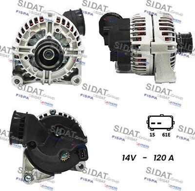 Sidat A12BH0122A2 - Alternator www.autospares.lv