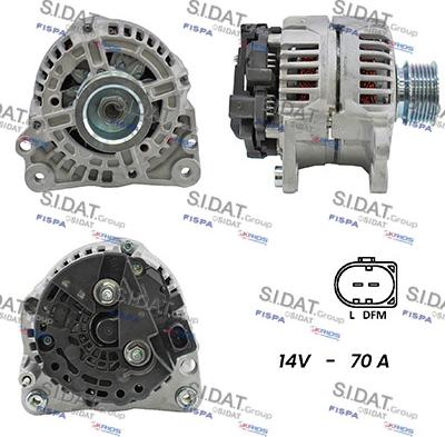 Sidat A12BH0398A2 - Генератор www.autospares.lv