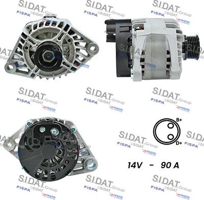 Sidat A12BH0341A2 - Генератор www.autospares.lv