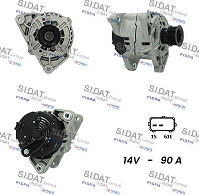 Sidat A12BH0244A2 - Генератор www.autospares.lv