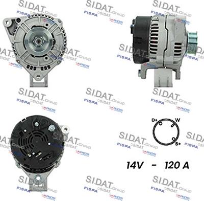 Sidat A12BH0735A2 - Генератор www.autospares.lv