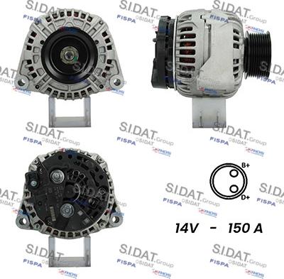 Sidat A12BH1066A2 - Генератор www.autospares.lv