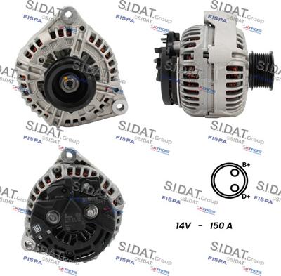 Sidat A12BH1255 - Генератор www.autospares.lv