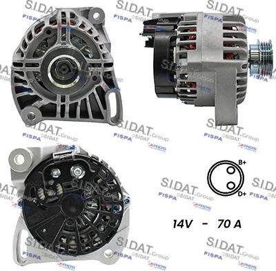 Sidat A12DE0405A2 - Ģenerators www.autospares.lv