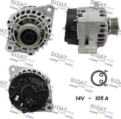 Sidat A12DE0050A2 - Alternator www.autospares.lv