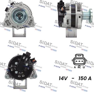 Sidat A12DE0153A2 - Генератор www.autospares.lv