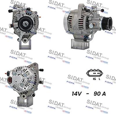 Sidat A12DE0897A2 - Генератор www.autospares.lv