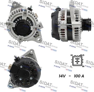 Sidat A12DE0376A2 - Генератор www.autospares.lv