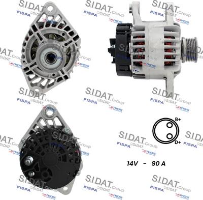 Sidat A12DE1142A2 - Ģenerators www.autospares.lv