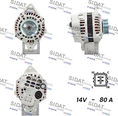 Sidat A12MH0453A2 - Генератор www.autospares.lv