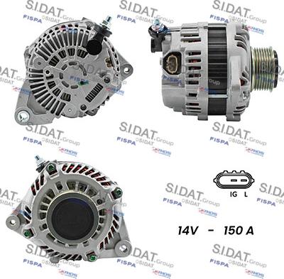 Sidat A12MH0093A2 - Генератор www.autospares.lv