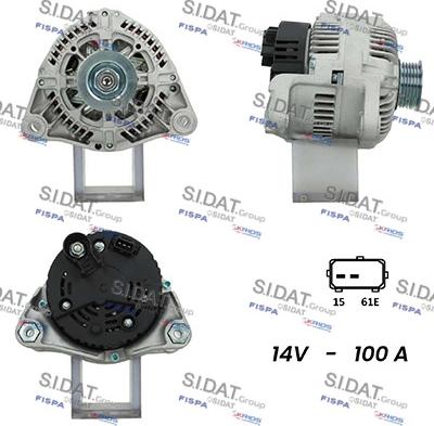 Sidat A12VA0506A2 - Alternator www.autospares.lv