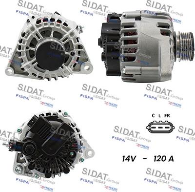 Sidat A12VA0526A2 - Генератор www.autospares.lv