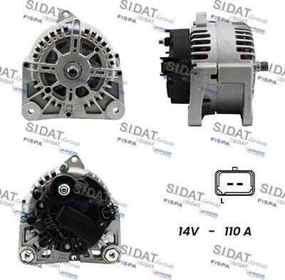 Sidat A12VA0043A2 - Генератор www.autospares.lv