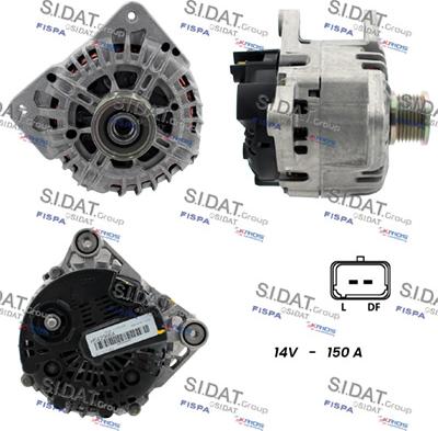 Sidat A12VA0008 - Генератор www.autospares.lv