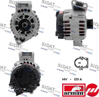 Sidat A12VA0157 - Alternator www.autospares.lv