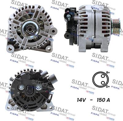 Sidat A12VA0180A2 - Alternator www.autospares.lv