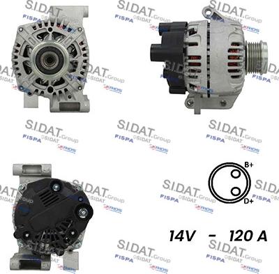 Sidat A12VA0139A2 - Генератор www.autospares.lv