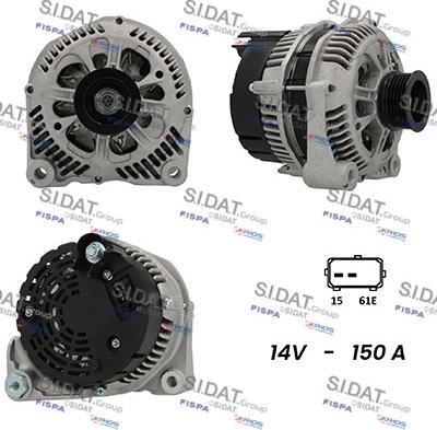 Sidat A12VA0136A2 - Генератор www.autospares.lv