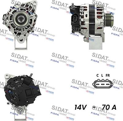 Sidat A12VA0822A2 - Генератор www.autospares.lv