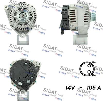 Sidat A12VA0764A2 - Alternator www.autospares.lv