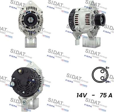 Sidat A12VA1008A2 - Alternator www.autospares.lv