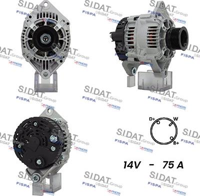 Sidat A12VA1022A2 - Генератор www.autospares.lv