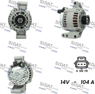 Sidat A12VS0060 - Alternator www.autospares.lv