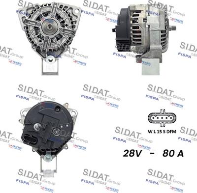 Sidat A24BH0015 - Генератор www.autospares.lv