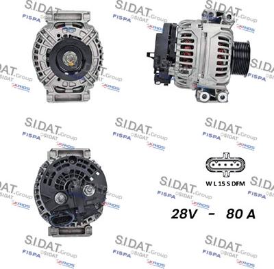 Sidat A24BH0016 - Генератор www.autospares.lv