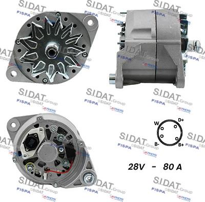 Sidat A24BH0078A2 - Генератор www.autospares.lv